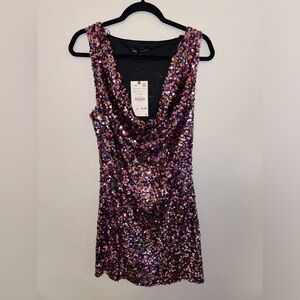 Zara Multicolor Sequin Mini Dress